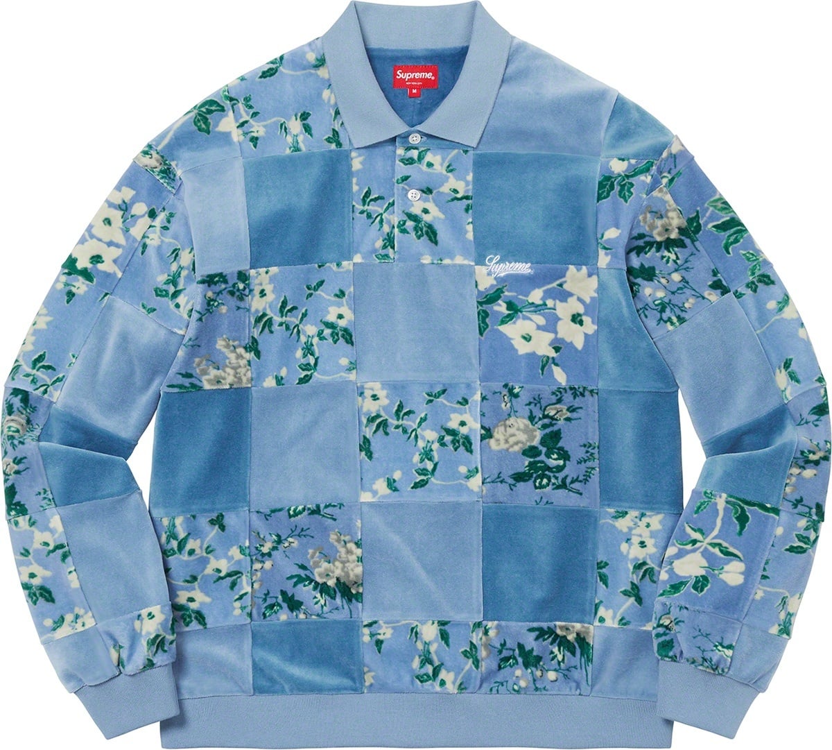 Floral Patchwork Velour L/S Polo view 2